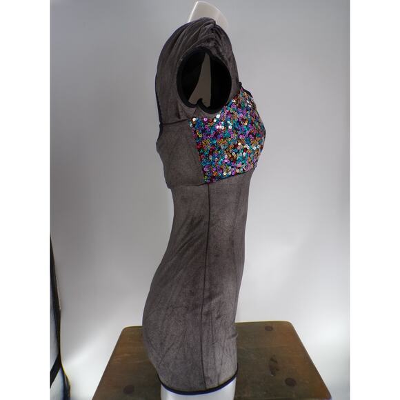 Dance Costume Curtain Call E767 Large Adult Gray Jazz Sequin Acro Musical - Picture 3 of 7